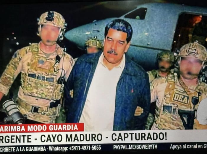 Former Venezuelan President Maduro in American hands.