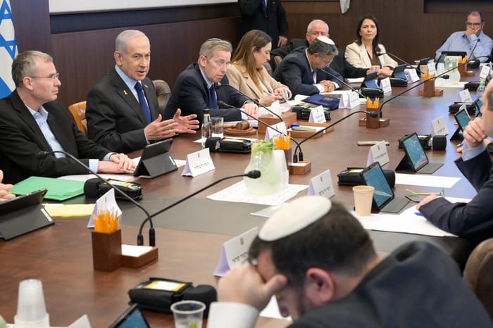 Netanyahu attends a governmental meeting, Jan 4, 2026