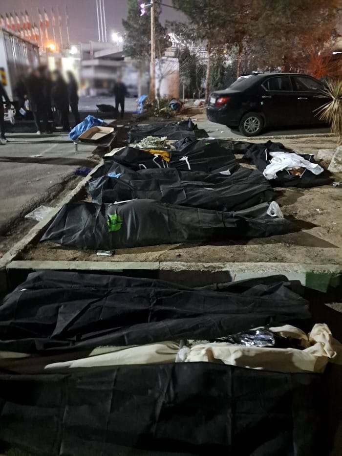 Bodies on the streets of Iran
