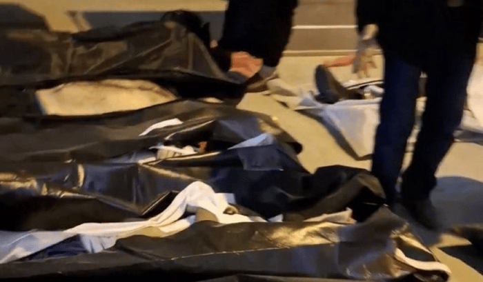 Body bags containing slain Iranians, January 2026