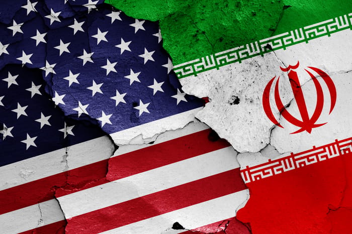 US, Iran flags