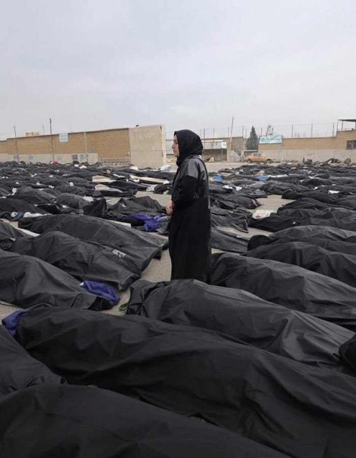 Body bags of Iranian protesters, January 2026