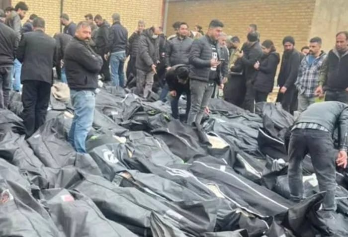 Bodies of protestors in Iran