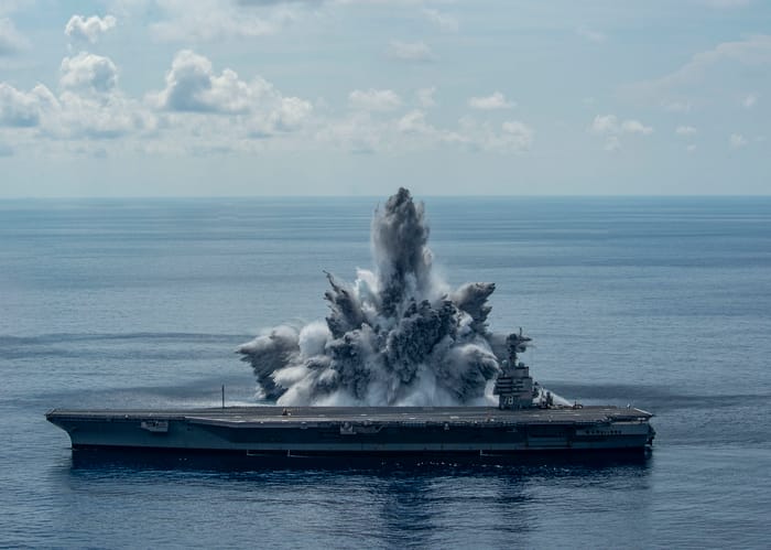 USS Gerald R Ford during testing