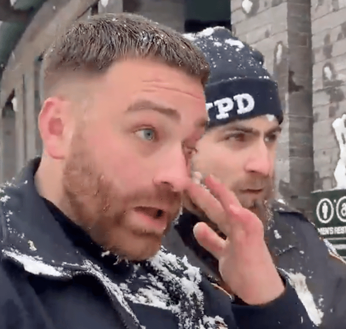 NYPD officers hit by snowballs, Feb 2026