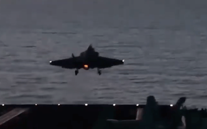 US EA-18G Growler Launches from USS Abraham Lincoln