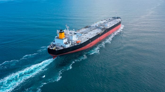 Oil tanker at sea