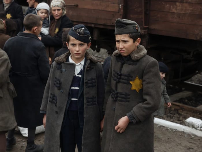 Selig and Israel Yaakov after decsending the cattle trains