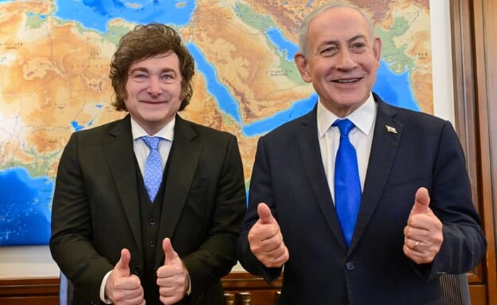 Prime Minister Benjamin Netanyahu with Argentinian President Javier Milei
