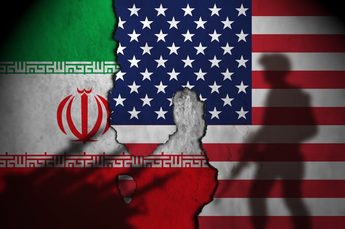 Iran vs USA (war concept)
