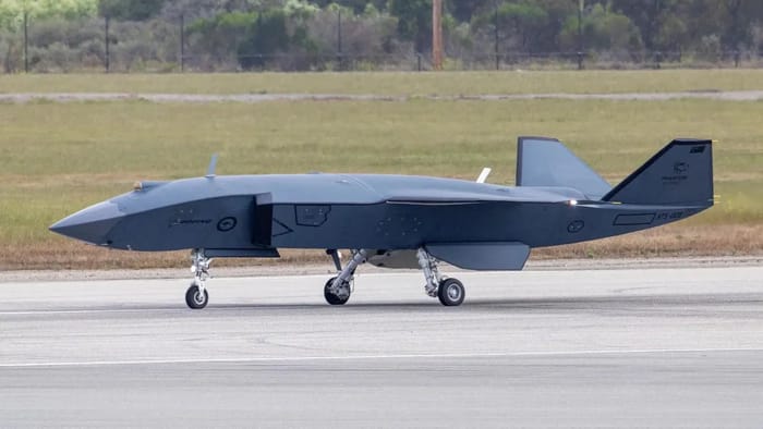 highly advanced MQ-28 Ghost Bat autonomous combat aircraft