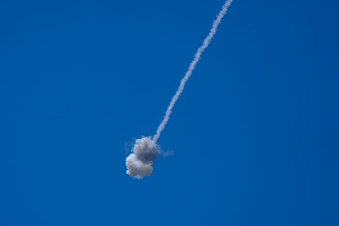 Iron Dome intecrepts rocket from Lebanon, June 8, 2026