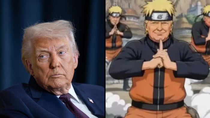 President Trump and one of his AI anime personas.