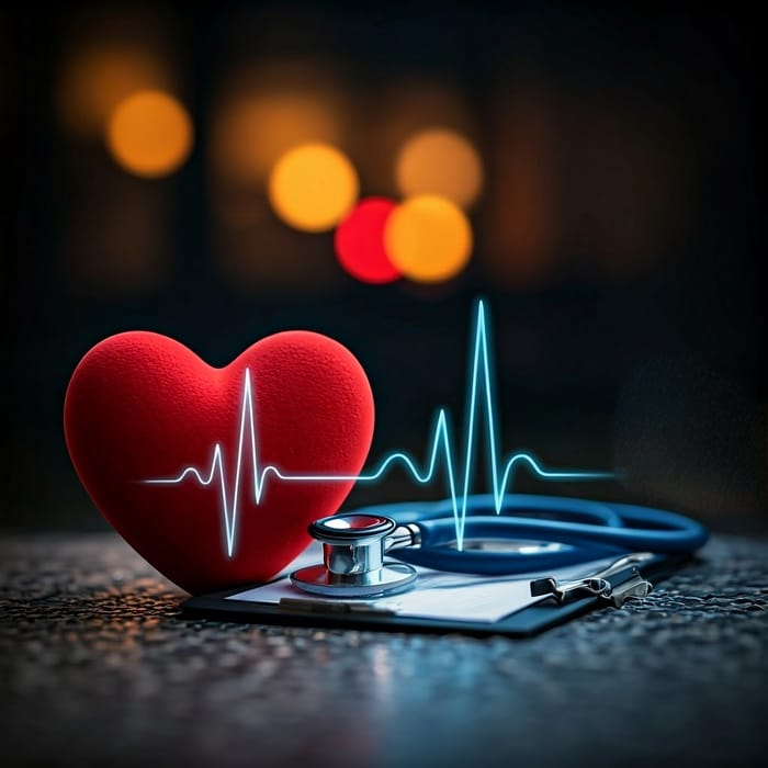 Heart, stethoscope