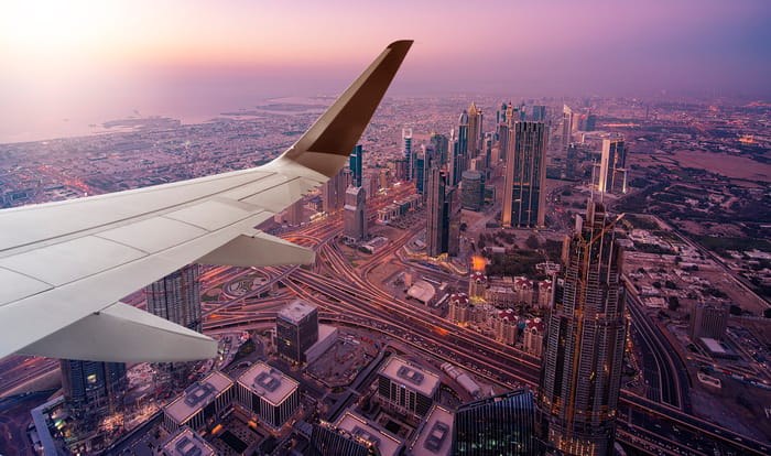 Aerial view of Dubai