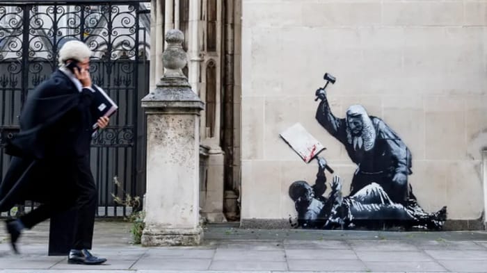 Artwork outside Banksy's