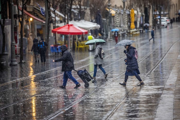 Raining in Jerusalem