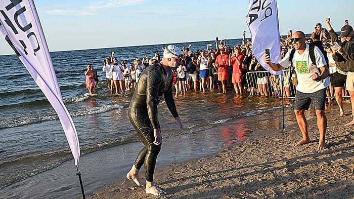 Swimmer Bartłomiej Kubkowski On the Coast of Poland