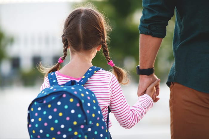 Child heading to school