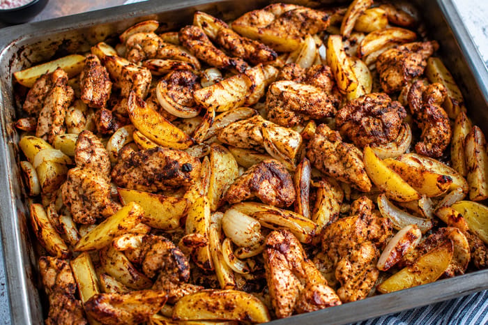 One-Pan Chicken Shwarma with Potatoes
