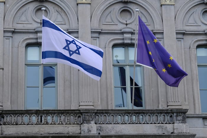 Israeli, EU flags