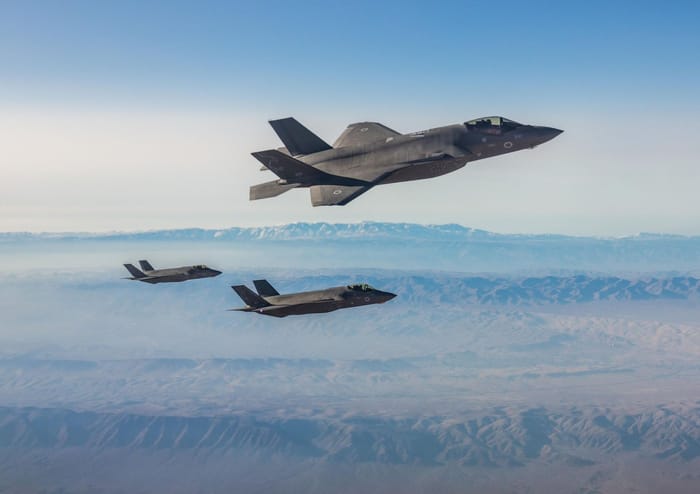 Fighter jets en route to strike Iran.