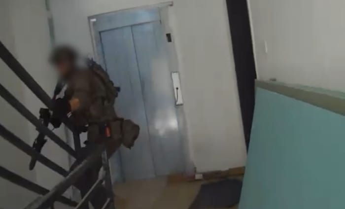 Footage from the terrorist's arrest