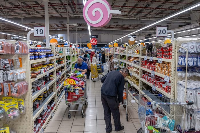 Shopping at a supermarket