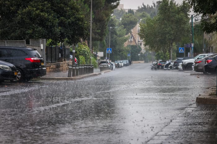Rainy weather in Israel