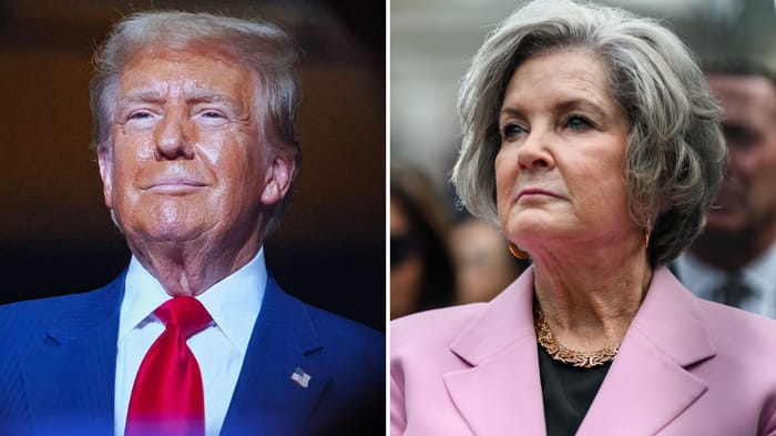 Right: Susie Wiles; Left: President Trump