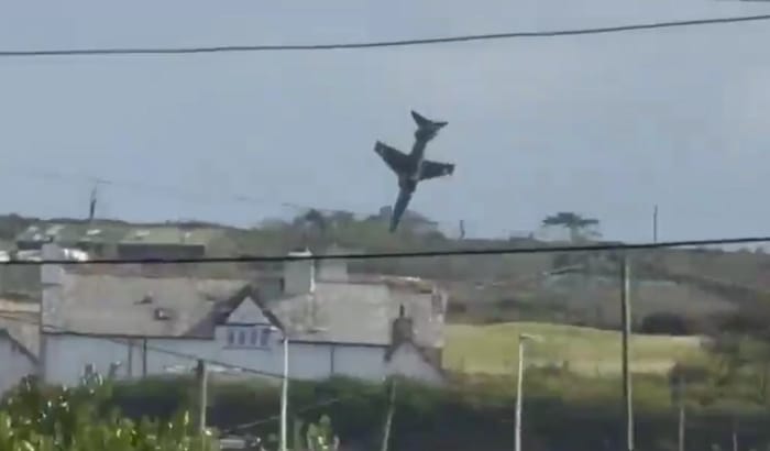 The aircraft moments before impact with the ground