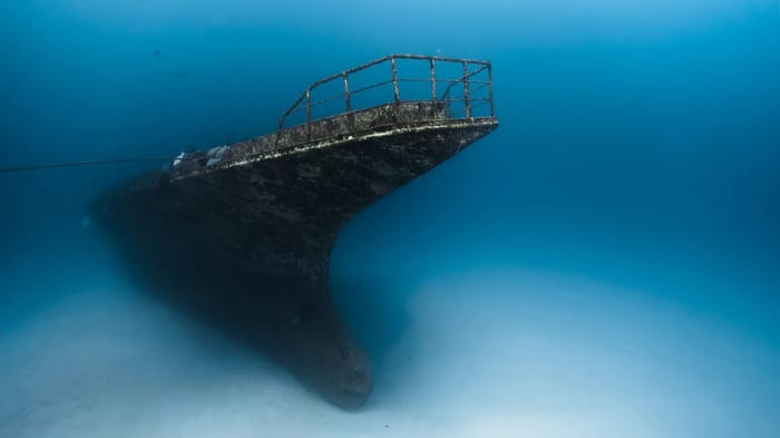 The ship before it was sunk