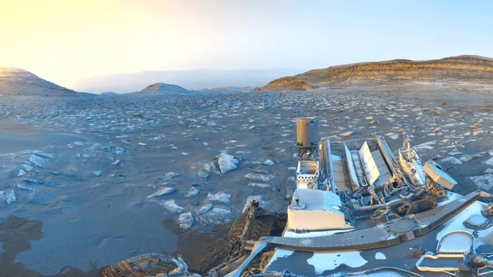 The image sent back by Curiosity