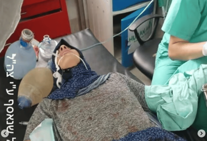 Emily Damari in the operating room at Shifa Hospital (Photo released by Damari)