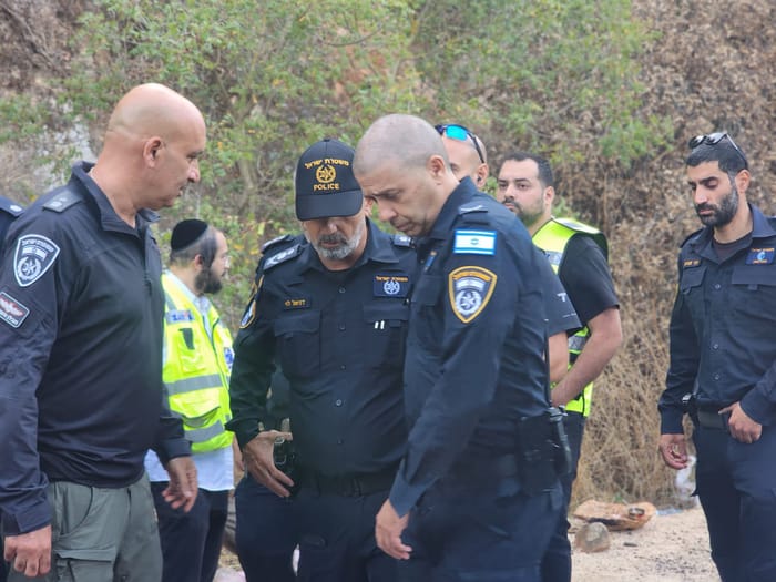 The Police Commissioner at the scene, a short time ago