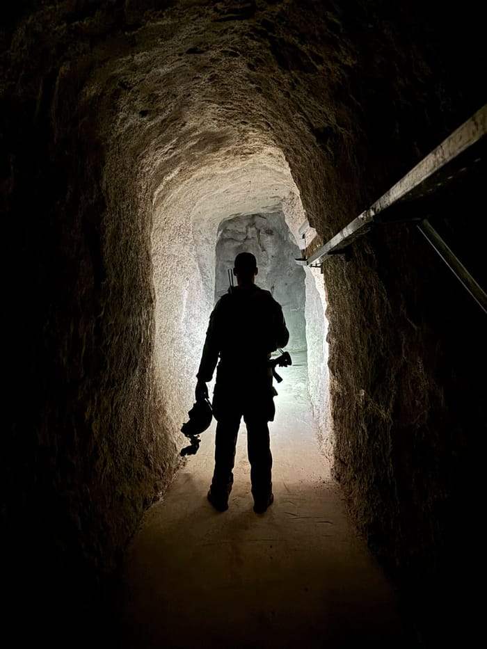 Brigade 7 soldier inside massive Hezbollah tunnel