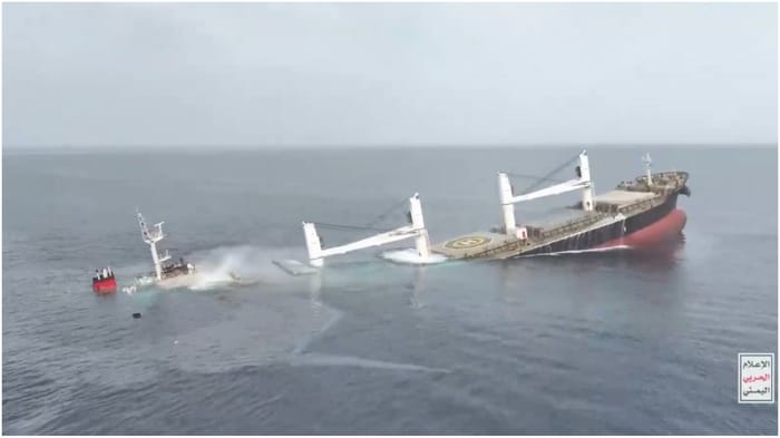 Sunken vessel in the Strait of Hormuz