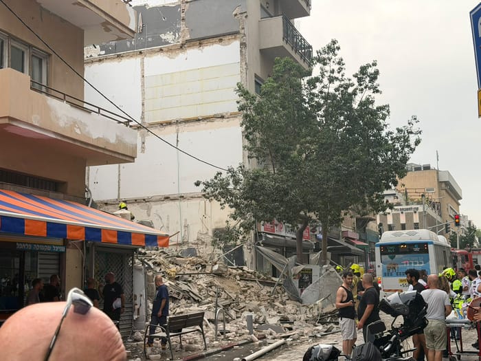 The collapsed building