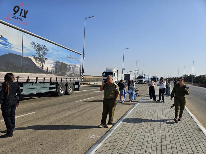 Goods crossing into Gaza. Those pictured are not connected to the events described in this article