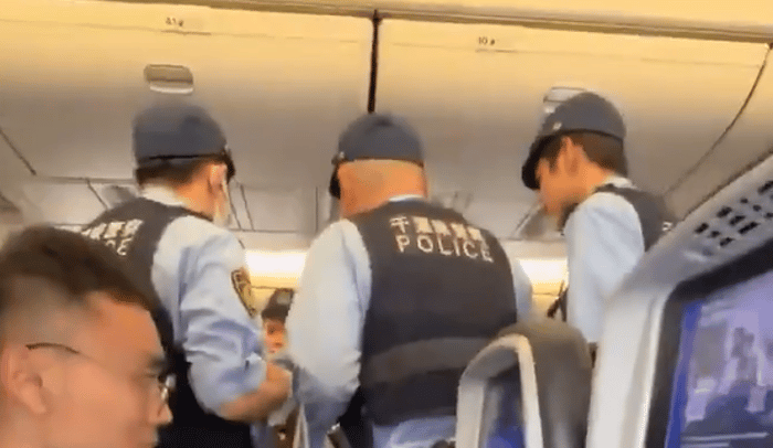 Police on the aircraft