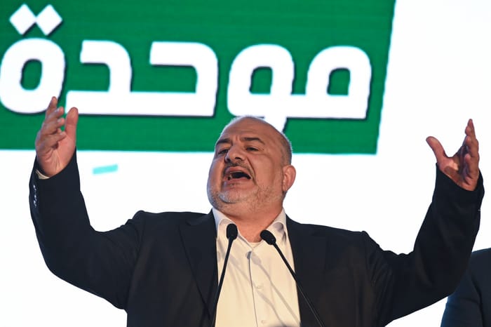 Abbas at celebrations last night in Sakhnin