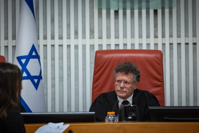 High Court Chief Justice Yitzhak Amit at the hearing