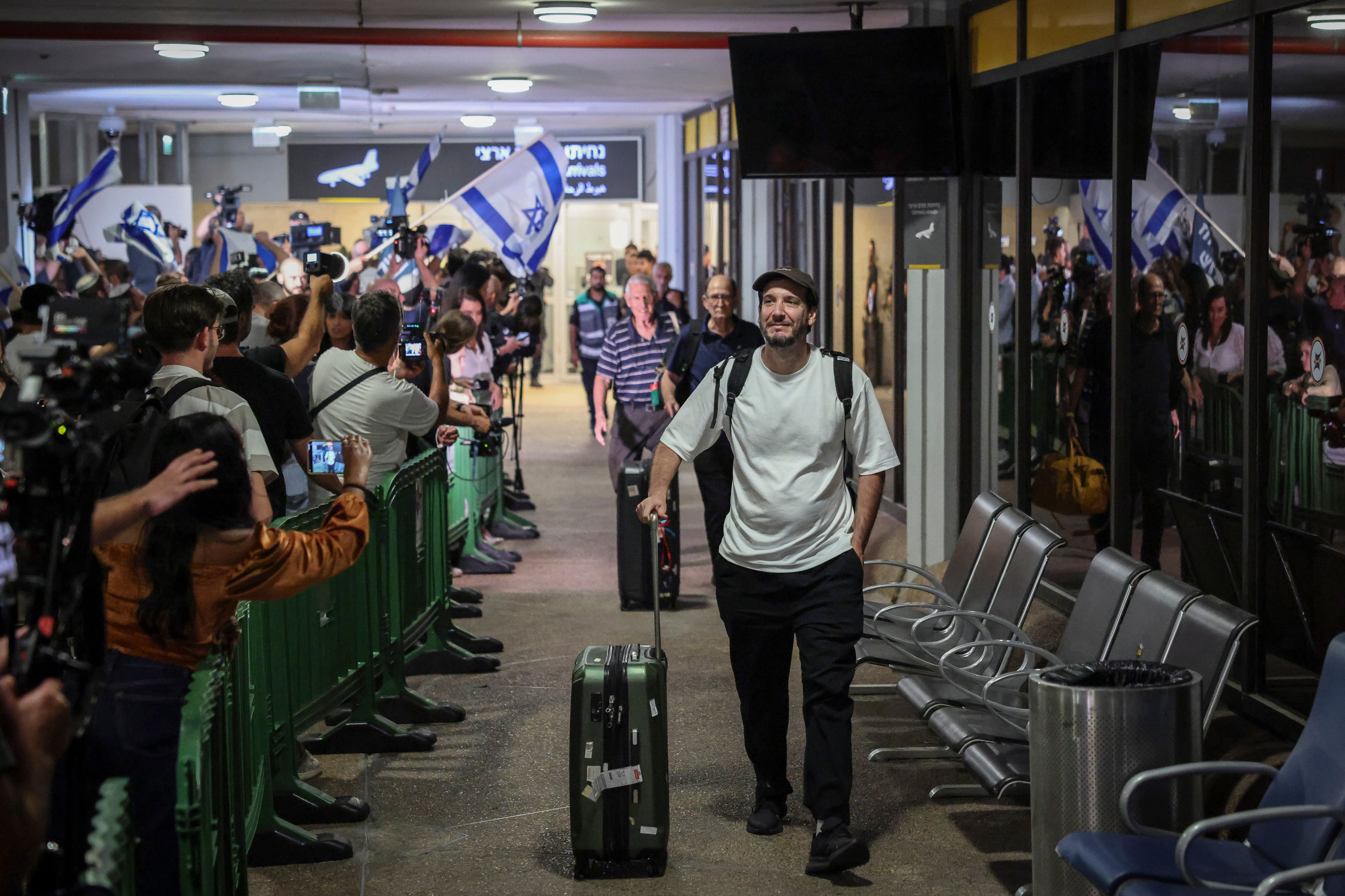 Scenes from the landing at Ben Gurion Airport