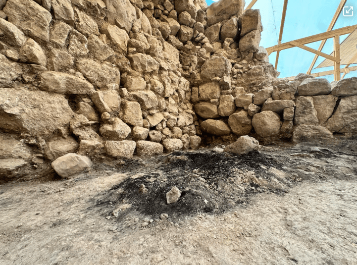 Remnants of wooden beams