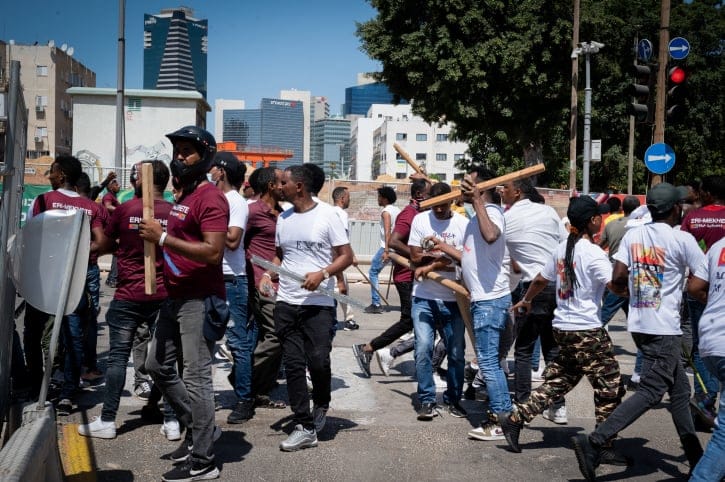 The riots in Tel Aviv