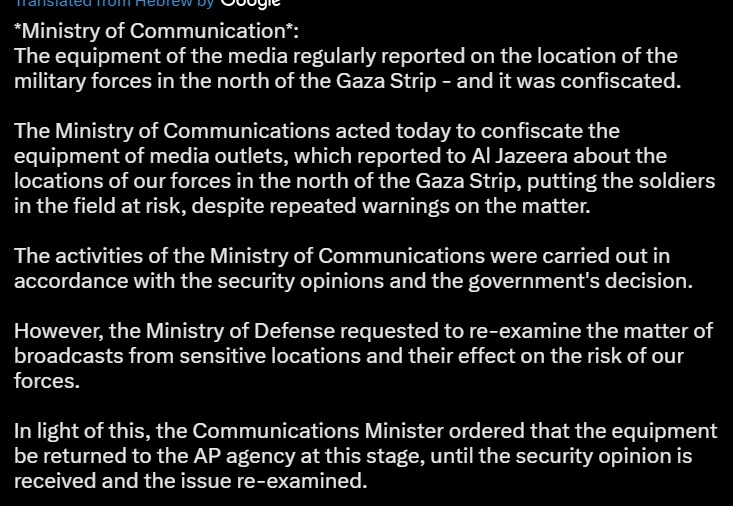Translation of Karhi's explanation for returning the AP equipment.