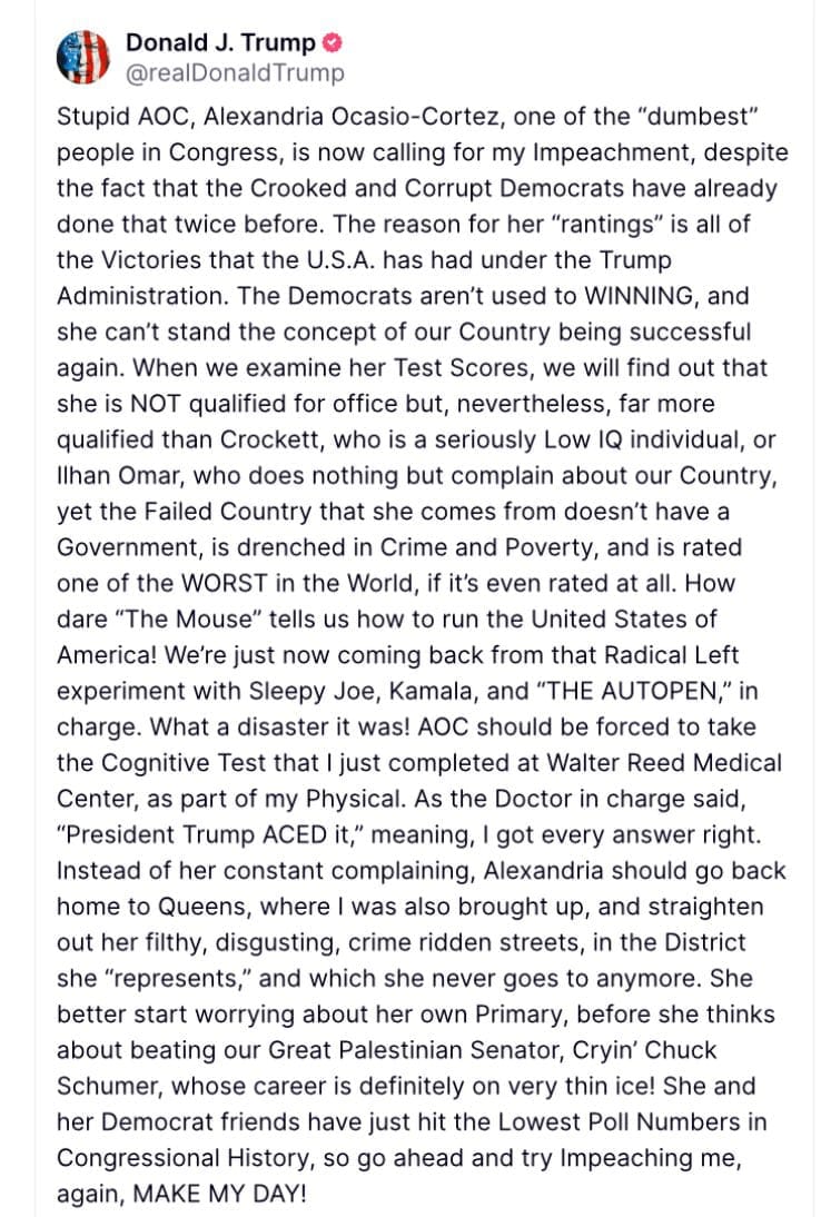 Donald Trump against AOC.