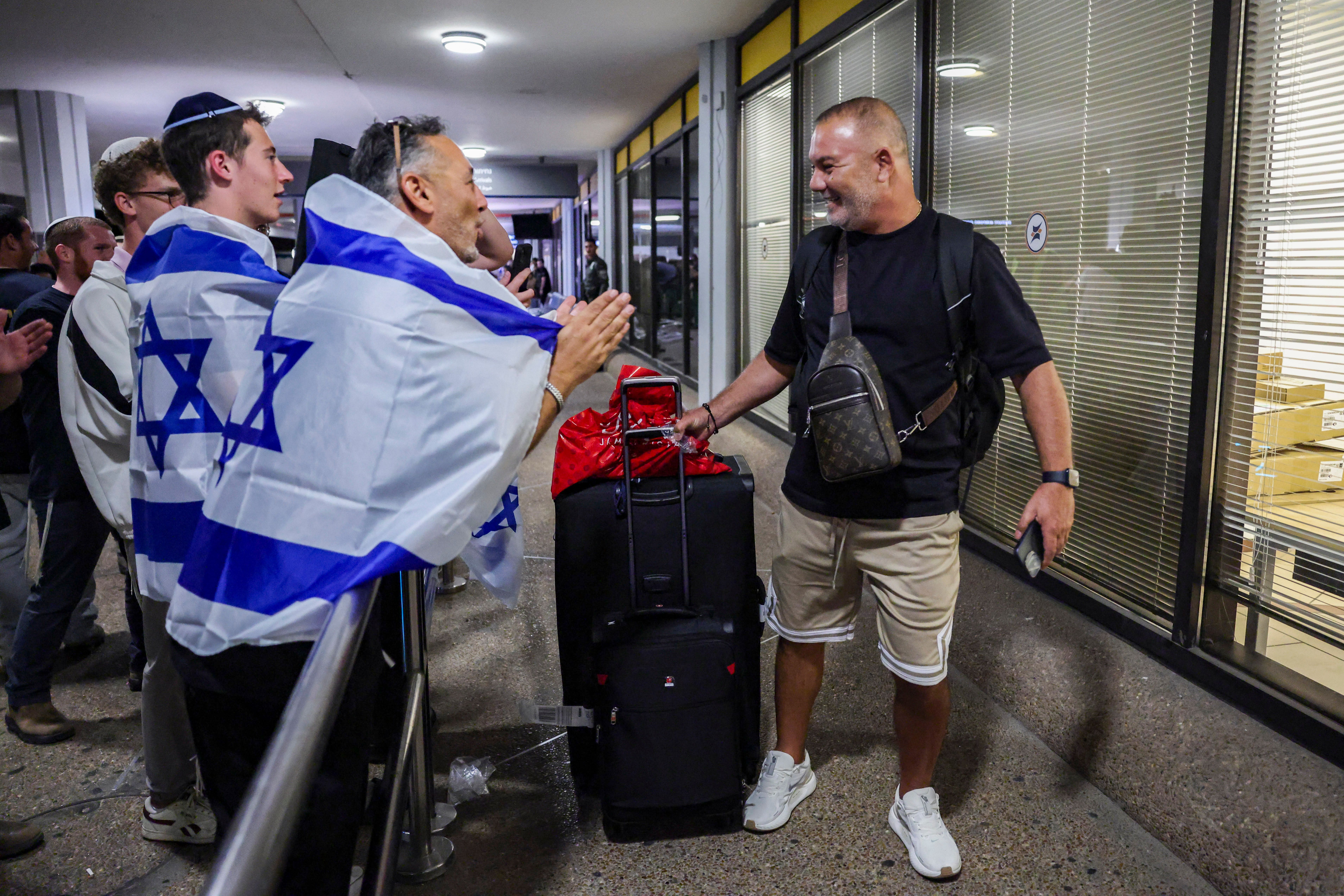 Scenes from the landing at Ben Gurion Airport