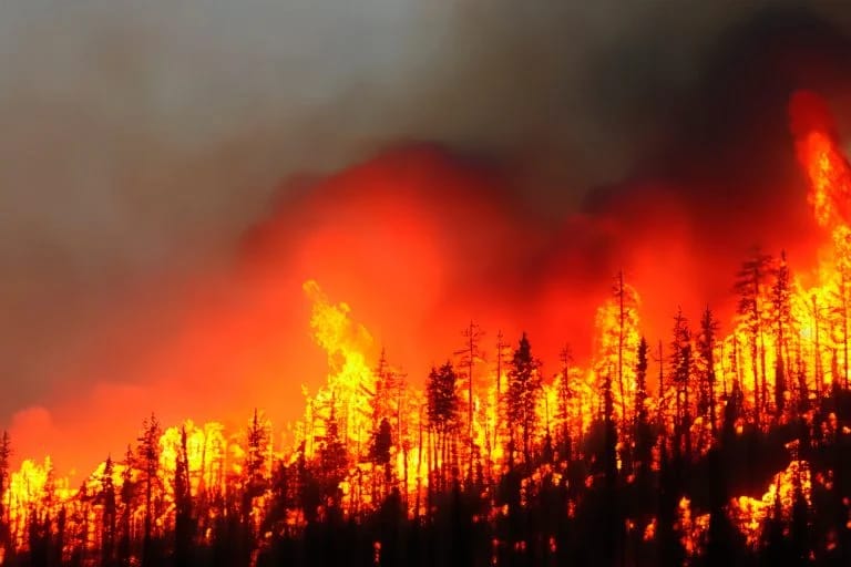 The fires on the island