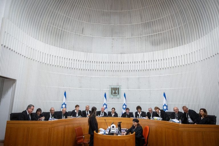 The hearing in court today
